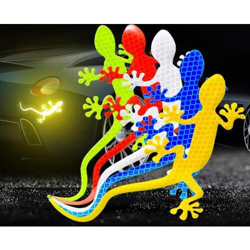 New Style Car Reflective Sticker Waterproof Safety Warning Mark Auto Decor Gecko Reflective Strip Tape Bumper Car Sticker