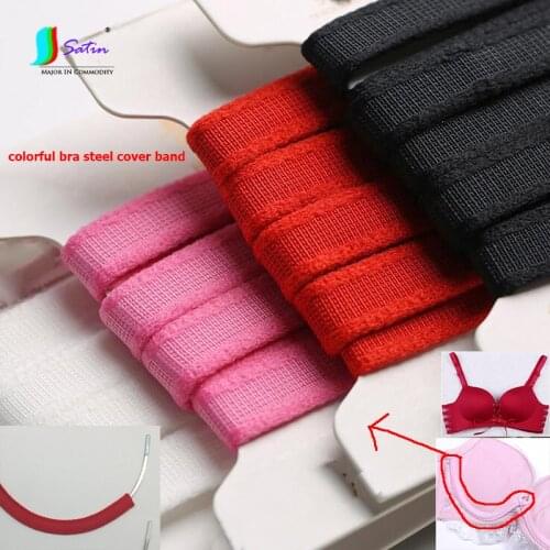 Wedding Dress Swim Clothes Underwear Decoration Sew Bra Material Width 10mm Colorful Hollow Bra Steel Ring Bone Cover Band