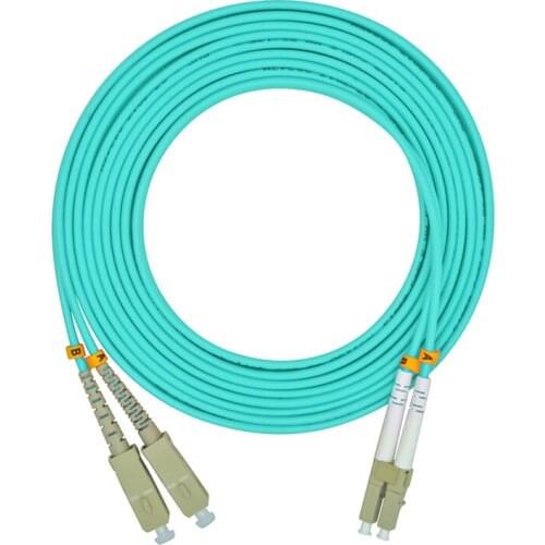 30M LC-SC DUPLEX 10 GIGABIT 50/125 MULTIMODE FIBER OPTIC CABLE OM3 AQUA 10GB,PATCH CORD JUMPER