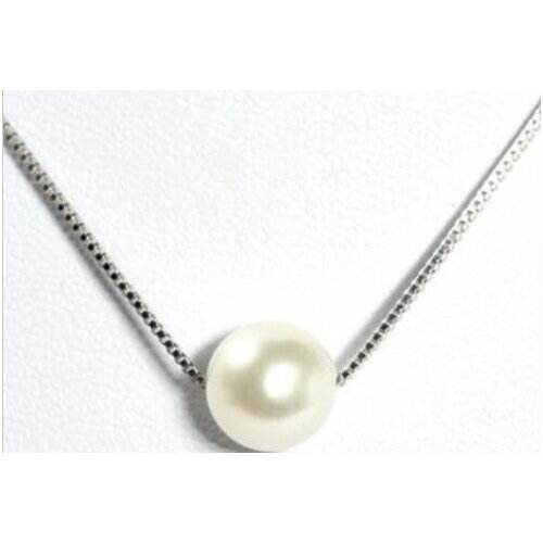 Free shipping 10-11MM SOUTH SEA GENUINE WHITE PEARL NECKLACE PENDANT SILVER CHAIN