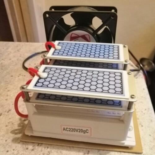 220V 20g Ceramic Ozone Generator Ozone Double Integrated Long Life Ceramic Plate Ozonizer Air Water Air Purifier