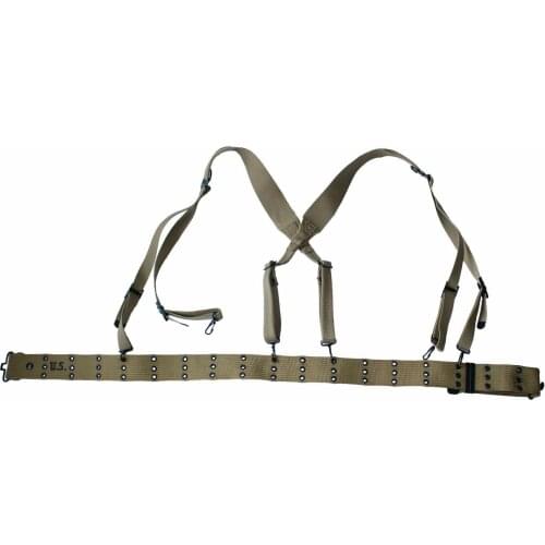 WWII WW2 US ARMY SOLDIER X Strap SUSPENDERS AND BELT COMBINATION SET SOLDIER MILITARY