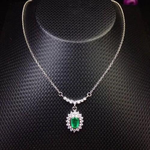 Natural Gemstone Emerald Pendant Fine Stone Jewelry For May Birthday Gift