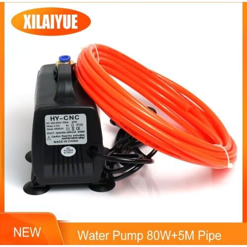 80W 3.5M Submersible Water Pump Multi-Function 3500L/H IPX8 220V&5M Pipe for CNC Spindle /CO2 Laser Engraving Cutting Machine