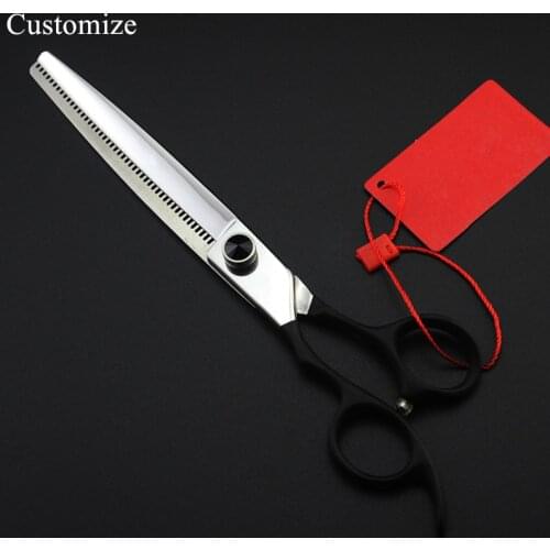 Customize professional Left hand japan 440c 7 '' pet dog grooming hair scissors dog barber thinning shears hairdressing scissors
