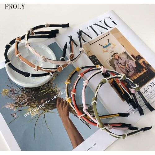PROLY New Fashion Women Headband Fresh Pearls Hairband Multi-layer Knotting Casual Headwear Adult Hair Accessories Wholesale