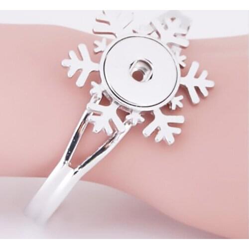 Christmas snowflake 18mm snap button Bangles Wholesale DIY Bracelet BB291