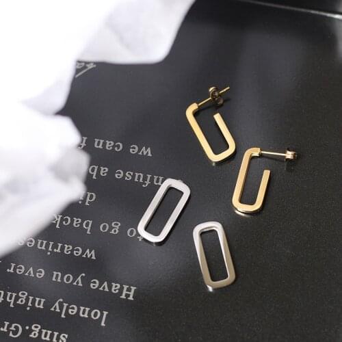 Detachable Glossy 18K Gold Silver Color Cube Chains Drop Earrings for Women Light Luxury Stainless Steel Female Jewelry 2021 New