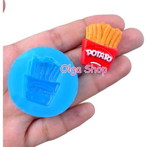 PYL181 27.7mm x 21.7mm Chips Silicone Mold Fondant Cake Decoration Candy Resin Clay Earrings Necklace Craft Soap Candle