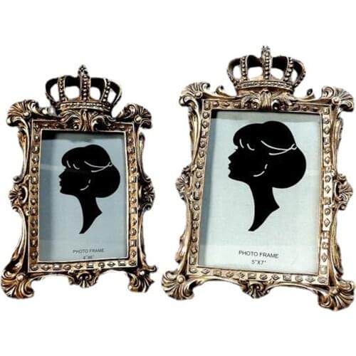 Antique Crown Style Resin Picture Frame Photo Holder Decoration Decor