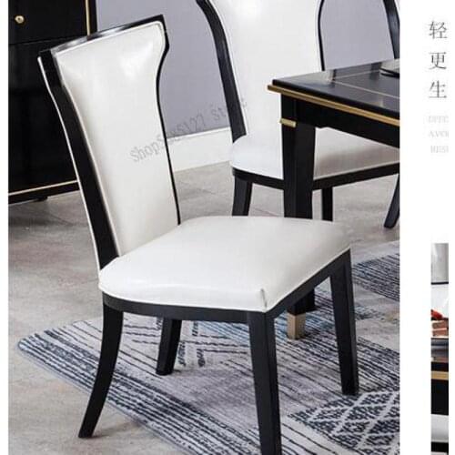Customized Light Luxury Solid Wood Dining Chair American Simple Modern Chair Home Hotel Restaurant Western Food Chair Ins Table
