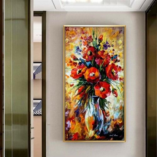 Texture Thick Vase Flower Handmade Oil Painting Canvas Wall Art Oil Paintings Canvas Knife Art Home Decoration Wall Pictures