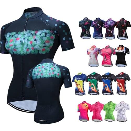 Cycling Jersey For Women Summer MTB Mountain Bike Tops Short Sleeve Cycle Clothes Outdoor Sport Racing Hiking Sportswear CD7003