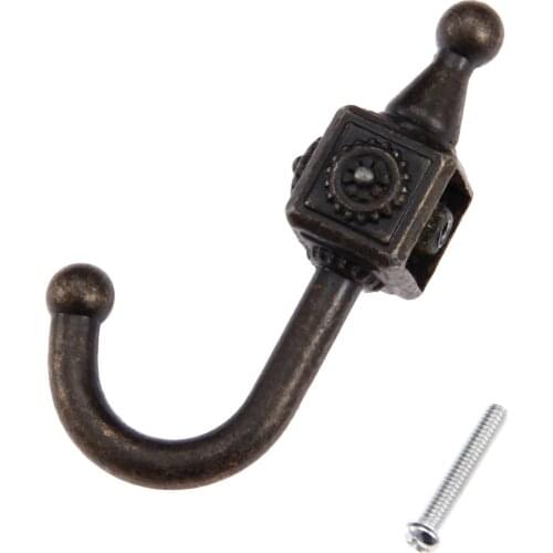 Antique Bronze Zinc Alloy Home Hat Coat Clothes Hook Bathroom Towel Wall Door Hangers Hooks & Screws Furniture Hardware 84*48mm