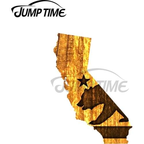 Jump Time 13 x 12cm For California State Bear Car Stickers Cartoon Motorcycle Refrigerator Decal Windshield Waterproof Graphics