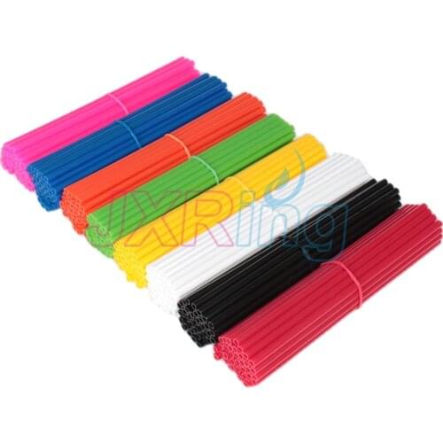 Yellow 36Pcs Motorcycle Dirt Bike Wheel Rim Spoke Skins Covers Wrap Protector Free shipping