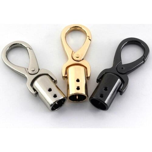 1pcs Metal Chain Leather Cord Crimps End Tip Caps Connectors Snap Hook Trigger Clasps Clips for Leather Craft Bag Strap Belt