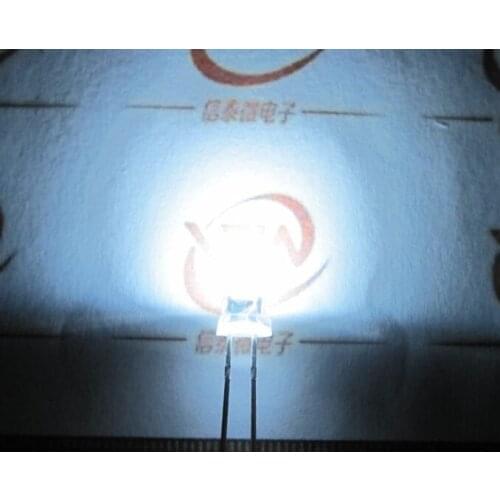 100PCS/LOT white 5mm straw hat LED lamp beads super bright LED big core Light-emitting diodes (leds)