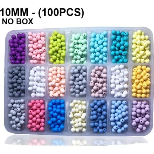 Free shipping 100PCS DIY Beads 10mm Teething Baby Teether Beads Crafts Sensory Toys Silicone Beads For Necklace Silicone Teether
