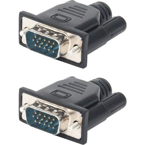 2PCS VGA Virtual Display Adapter Male Dummy Plug EDID Headless Ghost Emulator Lock Plate VGA Video Card Spoofer