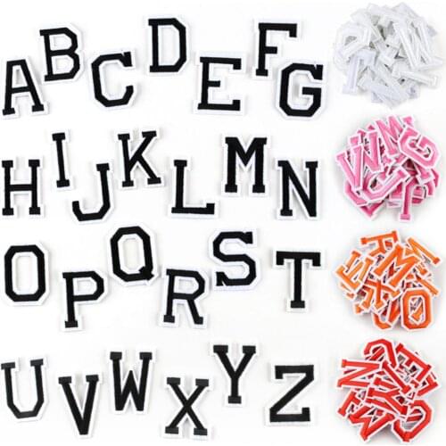 26Pcs/Set 26 English Letter Patch Badge Embroidery Iron On Patches Sewn Applique Embroidered Art DIY Craft Clothes
