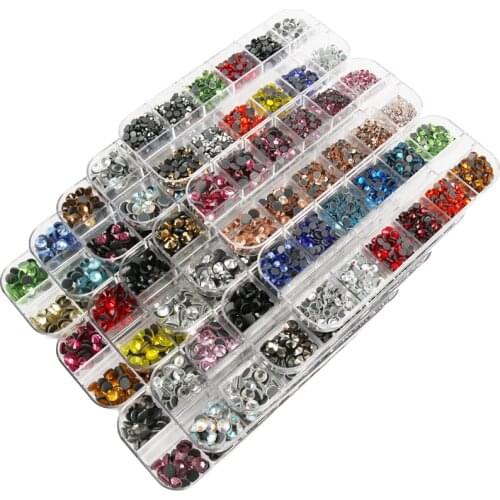 6000Pcs Hot Fix Rhinestones/mixed Color Crystal Glass Rhinestone Flatback Super Bright for Garment Decorations SS4-SS30 Strass