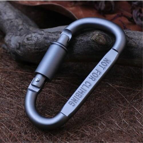 8mm D type Safety Buckle Aluminium Alloy Carabiner Camping Hiking Hook Lock