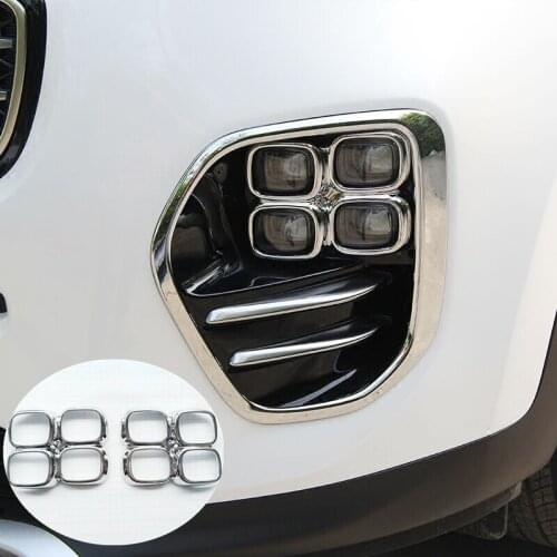 ABS Chrome For KIA Sportage 4 QL KX5 2016 2017 2018 Car front fog lampshade Cover Trim sticker auto accessories car styling