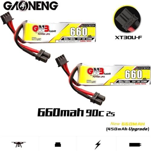 1-10Pcs GNB 2S 660mAh 7.6V 90C/180C HV Lipo Battery with XT30U-F Plug for Happymodel FPV Racing Cine Whoop BetaFPV RC Drone