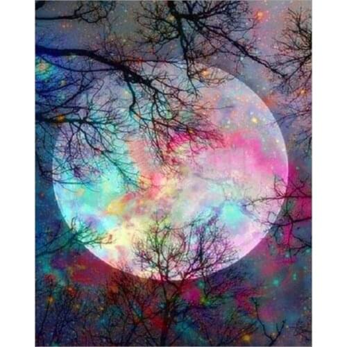 Diamond Painting Night Sky Woods 5d Diy Diamond Painting Diamond Embroidery Diamond Mosaic All-round Home Decoration
