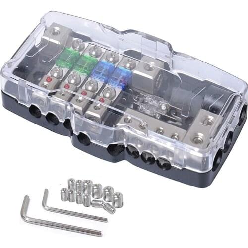 Car Audio Stereo ANL Blade Fuse Holder Distribution Blocks 04GA 4 Way Fuses Box Block 30A 60A Universal Car Accessories New