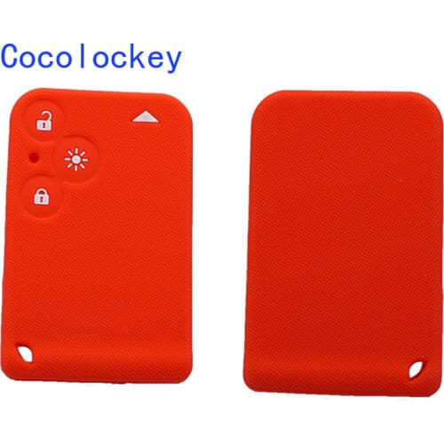 Cocolockey Key Card Cover Case Skin Set Fit for Renault Laguna Espace 3 Button Remote Key Silicone Fob Key Cover Car Styling