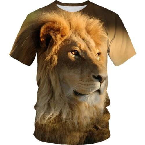 New Mens T-Shirts 3D Printed Animal Lion Leopard Tshirt Short Sleeve Funny Design Casual Tops Tees Male t shirt Size S-6X