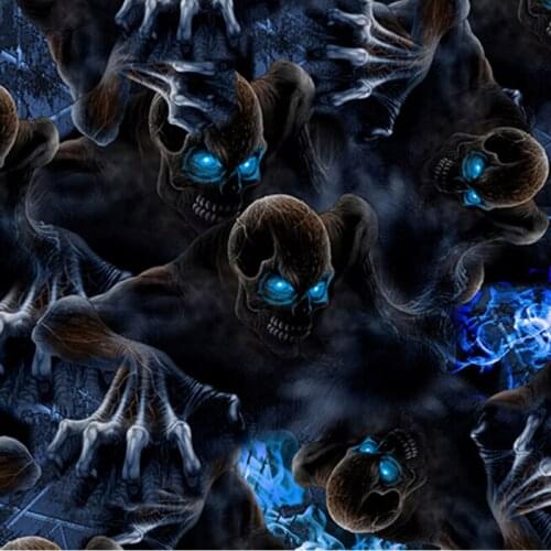 CSKR9010B 0.5m wide blue eyes skull water transfer printing film 20m length hydrographic film