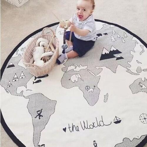 World Map Play Game Mats Baby Nordic Quilt Floor Bed Mats Newborn Developing Mat Kids Game Mat Play Toys Carpet INS Pad New