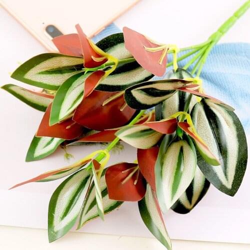 Artificial Plants Plastic Ferns Green Grass Leaves Wedding Decorative Silk Flower Fern Table Garden Wedding Home Decor