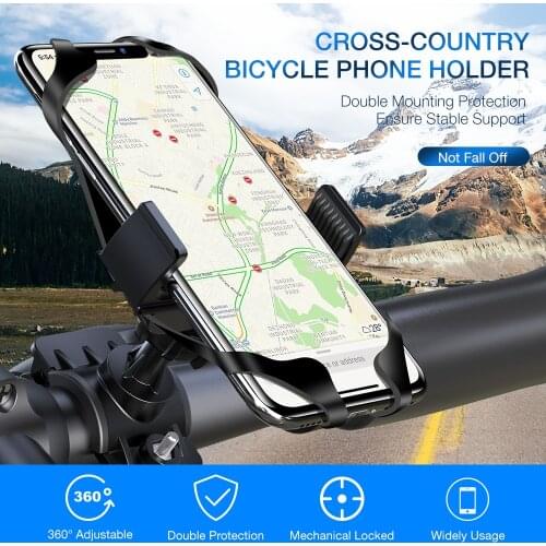 KISSCASE 6.8" Inch Bicycle Phone Holder Tight Silicone Net Bike Stand Bracket Phone Holder Bicycle Motorcycle Handlebar Bracket