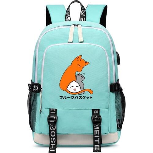 Fruits Basket Kawaii Women Travel Backpack Oxford School Bags Cartoon Girls Bookbag Pink Laptop Bagpack Cute Shoulder Bags