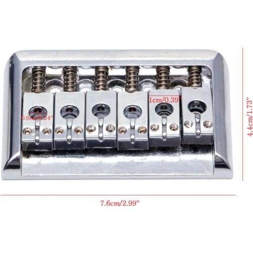 Metal Chrome 6 String Electric Guitar Fixed Hard Bridge Height Adjustable