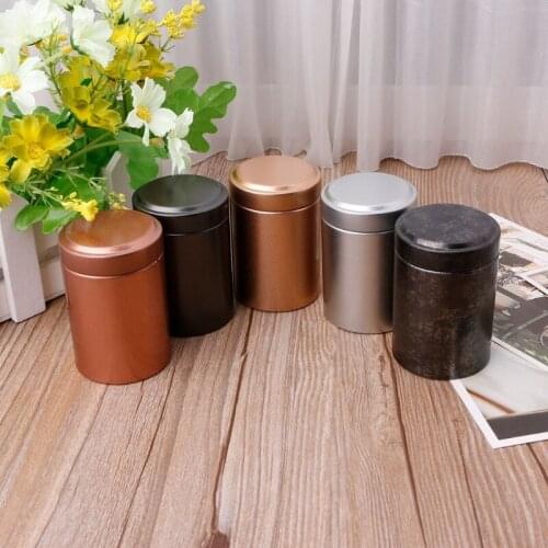 Mini Porable Tea Box Tinplate Travel Outdoor Vase Sealed Cans Gifts 4.5 x 6.5cm