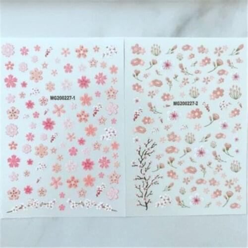 Lage Version Big Size DIY Japanese tyle Spring Small Flowers Back Adhesive Traceless Nail Art Nail Decoration