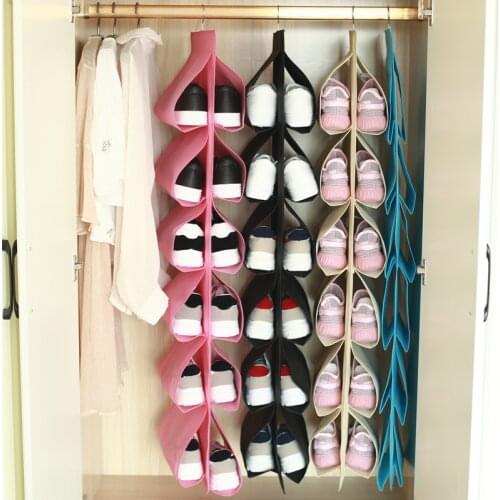 Shoes Storage Hanging Bag Dustproof Organizer Rotatable for Closet Household Bedroom E2S