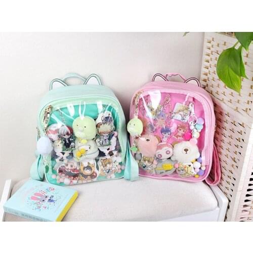 Transparent shoulder bag ita Bag Canvas Handbag Japanese for Dango Badge Show Only Bag, no decorates +Track