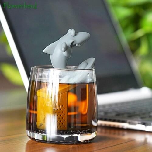 Surfboard Shark Tea Strainer Tea Filter Silicone Creative Shark Tea Infuser Shark Tea Maker Tea Leak Tea Set Kitchen Accessories