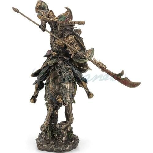 Hero statue of three nations guan yu galloped on horseback Chinese style handicrafts decoration and decoration direct camp