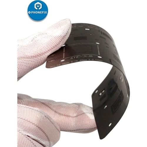 WL Black Steel Mesh Reballing Stencils for iPhone 5 6 7 8 X XS MAX 11 12 Pro Max CPU IC Chip Tin Planting Module Stencil Net