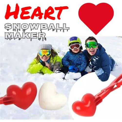 Heart Shaped Snowball Maker Clip Winter Sand Ball Mold Plastic Clamp Kids Toy Snowball Maker Clip Winter Snow Toy For Kids