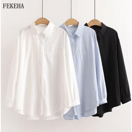 Autumn News White Shirts Women Blouses Long Sleeve Loose Lady Tops Female Clothes