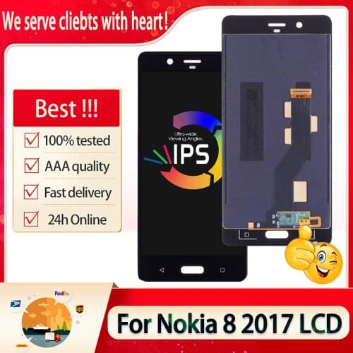 5.3" For Nokia 8 2017 LCD Touch Screen Digitizer Assembly Replacement For Nokia N8 TA-1004 TA-1012 TA-1052 Original LCD Display