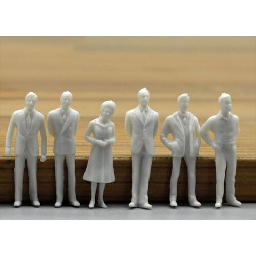 1/50 Scale Architecture Building Model White People Figures For Train Layout Unpainted Making Characters Diorama